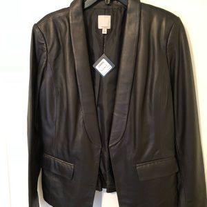 NWT Halogen (from Nordstrom) Black Leather Jacket